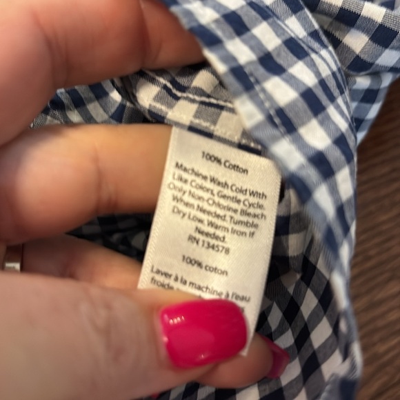 Vineyard Vines boys Blue and White checkered plaid Casual Button Down Shirt med - Picture 5 of 10